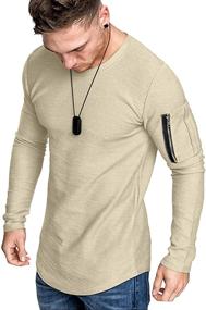 img 3 attached to COOFANDY Workout Cotton Sleeve Longline Men's Clothing