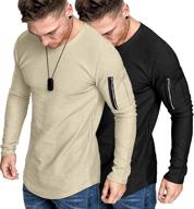 coofandy workout cotton sleeve longline men's clothing logo