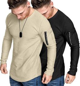 img 4 attached to COOFANDY Workout Cotton Sleeve Longline Men's Clothing