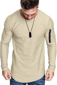 img 2 attached to COOFANDY Workout Cotton Sleeve Longline Men's Clothing