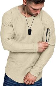 img 1 attached to COOFANDY Workout Cotton Sleeve Longline Men's Clothing