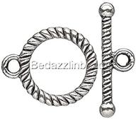 antique silver toggle clasps spiral logo