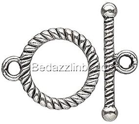 img 2 attached to Antique Silver Toggle Clasps Spiral