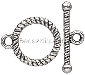img 1 attached to Antique Silver Toggle Clasps Spiral