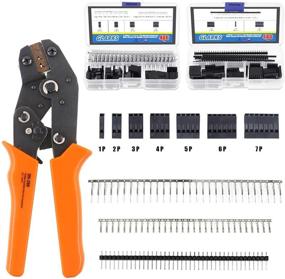 img 4 attached to 🔧 Glarks 486Pcs Wire Crimper Plier with Connector Set - SN-28B Ratchet Crimping Tool and Dupont Pins Kit: 2.54mm 1-7 Pin Housing Connectors, Male/Female Pin Headers - AWG28-18