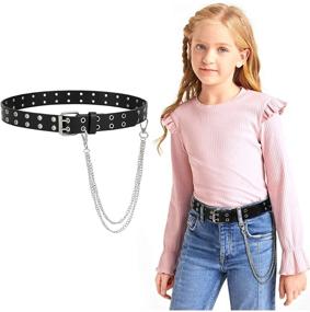 img 4 attached to 👫 Stylish Double Grommet Belt for Kids- A trendy accessory for boys and girls!