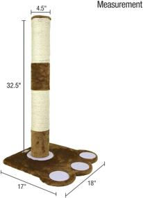 img 3 attached to 🐱 Premium PartySaving Pet Palace Cat Claw Scratching Post with Toy Mouse - 19-inch / 32-inch Tall Sisal Scratcher for Kittens and Cats