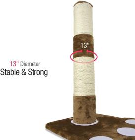 img 2 attached to 🐱 Premium PartySaving Pet Palace Cat Claw Scratching Post with Toy Mouse - 19-inch / 32-inch Tall Sisal Scratcher for Kittens and Cats