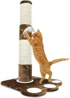 🐱 premium partysaving pet palace cat claw scratching post with toy mouse - 19-inch / 32-inch tall sisal scratcher for kittens and cats logo