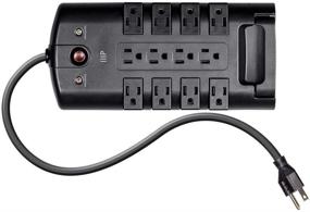 img 1 attached to Monoprice 115874 12 Outlet Поворотный защитный блок/розетка Surge Protector - UL Рейтинг, 4,320 Джоулей - черный, 10 футовый кабель - защитный индикатор заземления и защиты