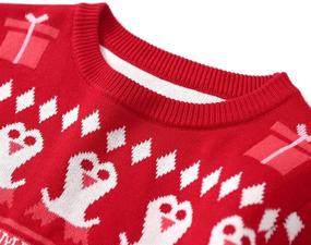 img 2 attached to 🎄 BYCR Boys Cute Smile Christmas Tree Knit Sweater for Kids 4-12 Years - Warm and Cozy