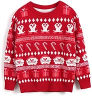 🎄 bycr boys cute smile christmas tree knit sweater for kids 4-12 years - warm and cozy logo