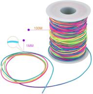 🌈 109 yard elastic cord beading thread: 1mm rainbow stretch string for bracelet making logo