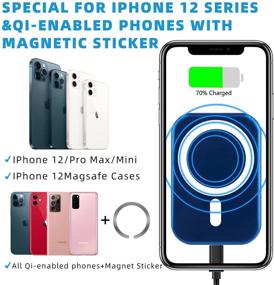 img 1 attached to 🚗 HTMZ Magnetic Wireless Car Charger: 15W Qi Fast Charging, 360° Rotation, Blue Mag-Safe Car Mount for iPhone 12/11/Xr/Xs/8