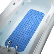🛁 premium quality clear blue bath mat, 39" x 16", non-slip and machine washable for bathtub and shower logo