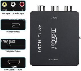 img 3 attached to 🔌 Конвертер Tiancai RCA в HDMI - 1080P Мини 3RCA AV CVBS Композитный адаптер HDMI для телевизора ПК PS3 STB VHS VCR Blue-Ray DVD-плееров (AV2HD)