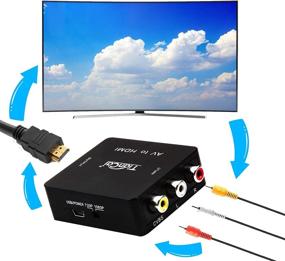 img 1 attached to 🔌 Конвертер Tiancai RCA в HDMI - 1080P Мини 3RCA AV CVBS Композитный адаптер HDMI для телевизора ПК PS3 STB VHS VCR Blue-Ray DVD-плееров (AV2HD)