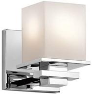 🔦 kichler tully wall sconce 6.5-inch, single light fixture with chrome finish and satin etched cased opal glass логотип