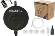 nexberg aquarium air pump: mini piezo air pump for fish tanks up to 13 gal - super quiet &lt;35db, ultra silent nano energy saving 1w with free thermometer, check valve and more! logo