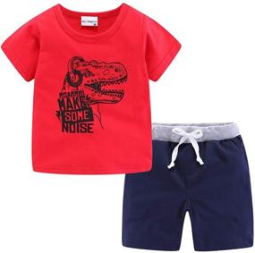 img 4 attached to LittleSpring Toddler Beach Holiday Boys' Clothing Sets