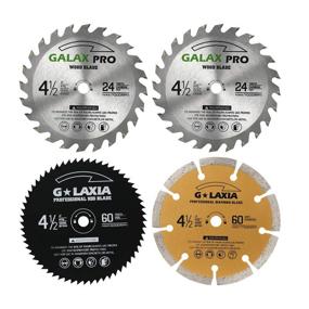 img 4 attached to 🪚 GALAX PRO Saw Blade Set - 4 Pack Assorted 60T HSS Metal/24T TCT Wood/Diamond Circular Saw Blade - 4-1/2-Inch with 3/8" Arbor for Efficient Fast Cutting...