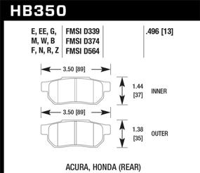 img 1 attached to 🦅 Hawk Performance HB350F.496 HPS: Оптимальные керамические тормозные накладки для улучшения производительности