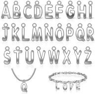 🔍 shining silver mini a-z charms: 182pcs alphabet abc letter charms for diy jewelry making - tarnish resistant pendants for bracelets & necklaces (7 sets) logo