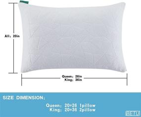 img 1 attached to 🌬️ BETU Cooling Bamboo Memory Foam Bed Pillows with Adjustable Loft - Queen Size for Side, Back, and Stomach Sleepers