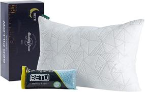 img 4 attached to 🌬️ BETU Cooling Bamboo Memory Foam Bed Pillows with Adjustable Loft - Queen Size for Side, Back, and Stomach Sleepers