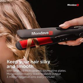 img 1 attached to 💁 MONDAVA Pro Ceramic Tourmaline Flat Iron Hair Straightener - Dual Voltage Adjustable Digital технология, выпрямляет и стилизует непослушные волосы быстро (Классический)