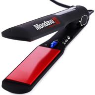 💁 mondava pro ceramic tourmaline flat iron hair straightener - dual voltage adjustable digital технология, выпрямляет и стилизует непослушные волосы быстро (классический) логотип