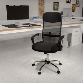 img 4 attached to 💺 Premium Swivel Task Office Chair: Flash Furniture High Back Black Leather and Mesh with Arms - Ergonomic Design for Comfort and Productivity