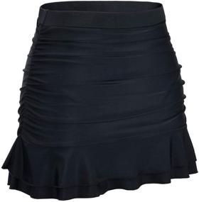 img 3 attached to 👙 Firpearl Women's Ruched Swimsuit Bikini Tankini Bottom with Flattering Ruffle Swim Skirt