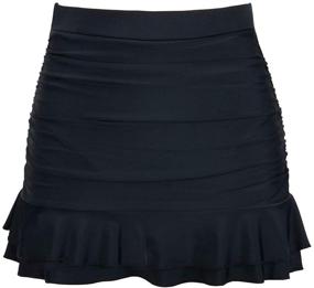 img 4 attached to 👙 Firpearl Women's Ruched Swimsuit Bikini Tankini Bottom with Flattering Ruffle Swim Skirt