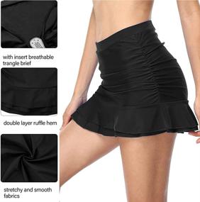 img 1 attached to 👙 Firpearl Women's Ruched Swimsuit Bikini Tankini Bottom with Flattering Ruffle Swim Skirt
