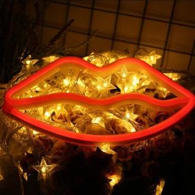 img 1 attached to 💋 Vibrant XIYUNTE Neon Lip Light for Wall Decor - Battery or USB Powered Red Neon Sign for Bedroom, Living Room, Bar, Party, Christmas, Wedding