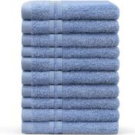 🛀 haitzu serenity blue washcloths set - 10 premium quality 12x12 inch 100% cotton towels, soft & absorbent face cloths logo