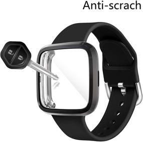 img 2 attached to Seltureone Silicone Band with Case for Fitbit Versa 2 - Sporty Strap Replacement Wristband for Women and Men