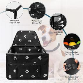 img 2 attached to HIPPIH Dog Car Seats: Collapsible Pet Booster Seat for Small 🐶 Dogs, Waterproof & Upgraded Design - Ideal for Medium Pets Under 11 lb