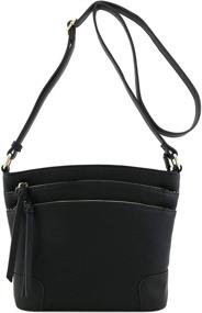 img 3 attached to Triple Zipper Pocket Medium Crossbody Women's Handbags & Wallets