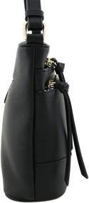 img 2 attached to Triple Zipper Pocket Medium Crossbody Women's Handbags & Wallets