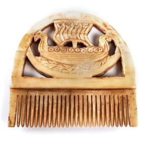 img 2 attached to 🪨 Authentic Norse Tradesman Viking Bone Comb - for Beard and Hair - Pocket-Sized with Exquisite Hand-Carved Norse Longship Design