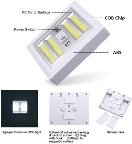 img 1 attached to AlltroLite COB Dual LED Closet Light Switch: Battery Operated Tap Light for a Wireless Night Light Solution in Utility Spaces, Under Cabinets, Shelves, Sheds, Kitchens, Garages, Attics, RVs & DIY Projects