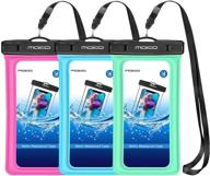 moko waterproof phone pouch [3 pack], floatable case dry bag with lanyard armband - compatible with iphone 13/13 pro max/12/12 pro max/11 pro, x/xr/xs max,8, samsung s21/s10/s9 logo