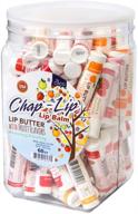 chap-lip lip balm 60 ct. with fruit flavors, cocoa butter, coconut oil, vitamin e, total hydration treatment, and soothing lip therapy: ultimate moisturizing solution logo