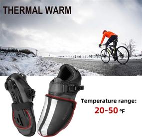 img 2 attached to ROCKBROS Cycling Shoe Covers: Thermal Toe Cover Warmers for Men and Women - Waterproof Bicycle Overshoes for MTB Road Bike Shoe Cover Kevlar Protectors - Black