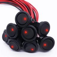 🚗 twidec/8pcs spst round dot lighted rocker switch toggle control for car or boat - 20a 12v dc on/off red led light - pre-soldered wires - kcd2-102n-r-x logo