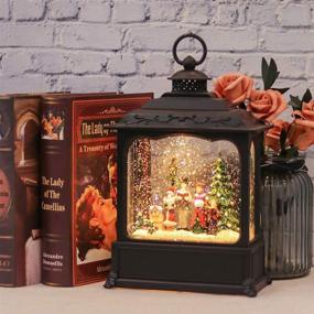 img 3 attached to GenSwin Carolers Musical Snow Globe Lantern - Lighted Water & Swirling Glitter - 6 Hour Timer, Battery & USB Powered - Christmas Home Decor Gift (11”)