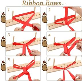 img 1 attached to 🎀 Wooden Bow Maker Tool with U-Shaped Scissor and Twist Ties - Ideal for DIY Crafts, Halloween & Christmas Party Decorations, Hair Bows, Corsages, and Holiday Wreaths