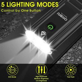 img 3 attached to 🚲 CHYBFU USB Rechargeable Bike Light Set - 1800 Lumens Super Bright Headlight and Tail Light with 5 Light Modes - IPX6 Waterproof LED Bicycle Light for Road and Mountain Bikes